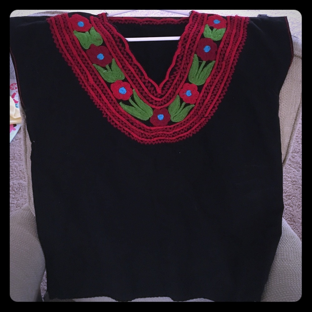Mexican embroidered blouse .